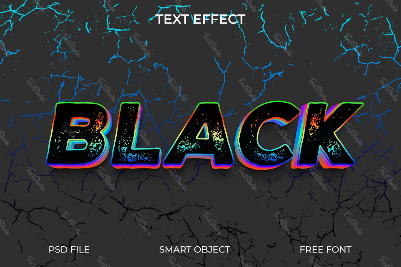 Efeito de texto neon rachado