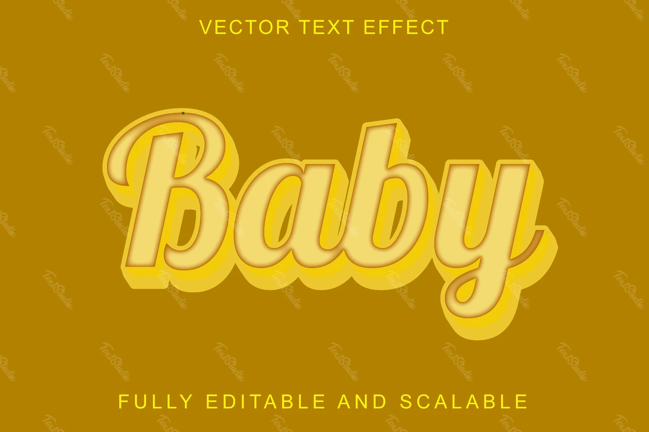 Effetto font giallo vintage per bambini