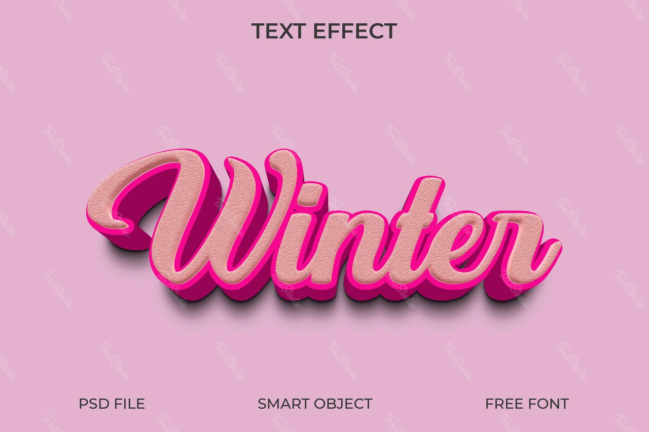 3D Retro Text Effect for Winter Theme