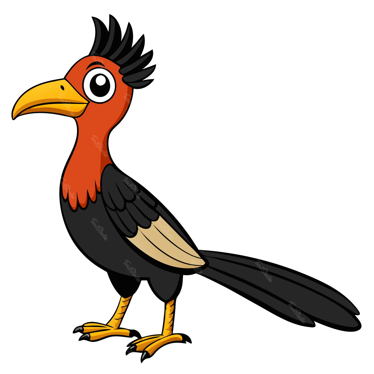漫画風のカラフルな鳥のイラスト