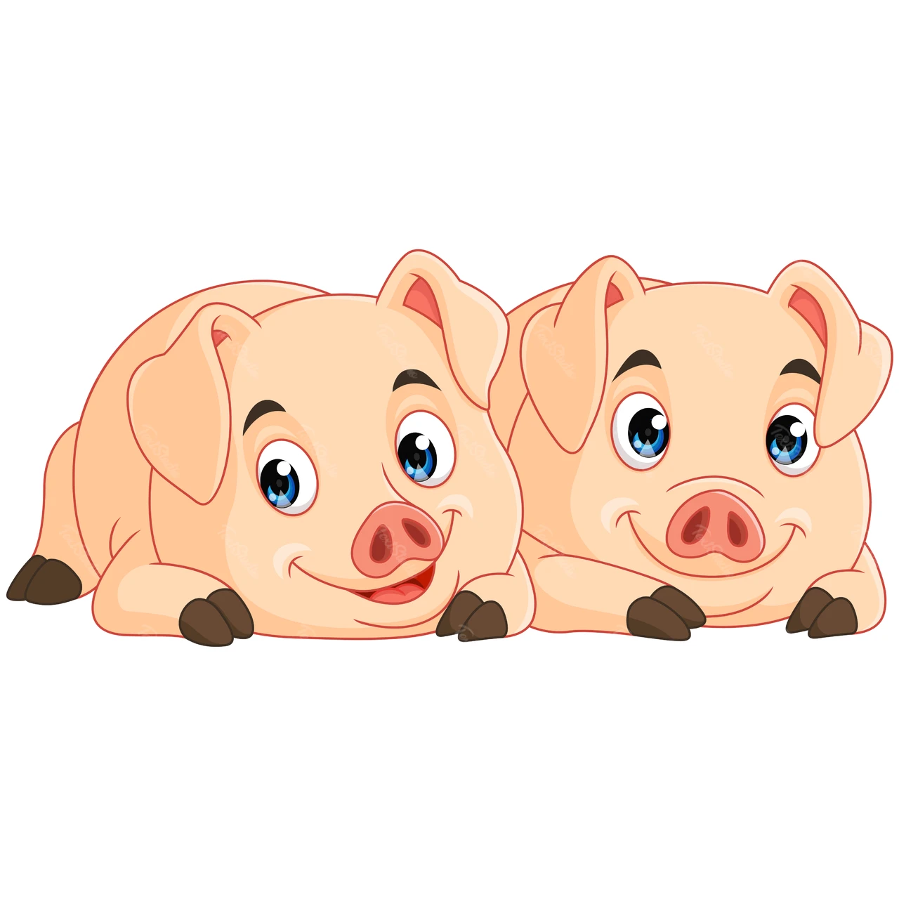 Иллюстрация милой свиньи в стиле мультфильма