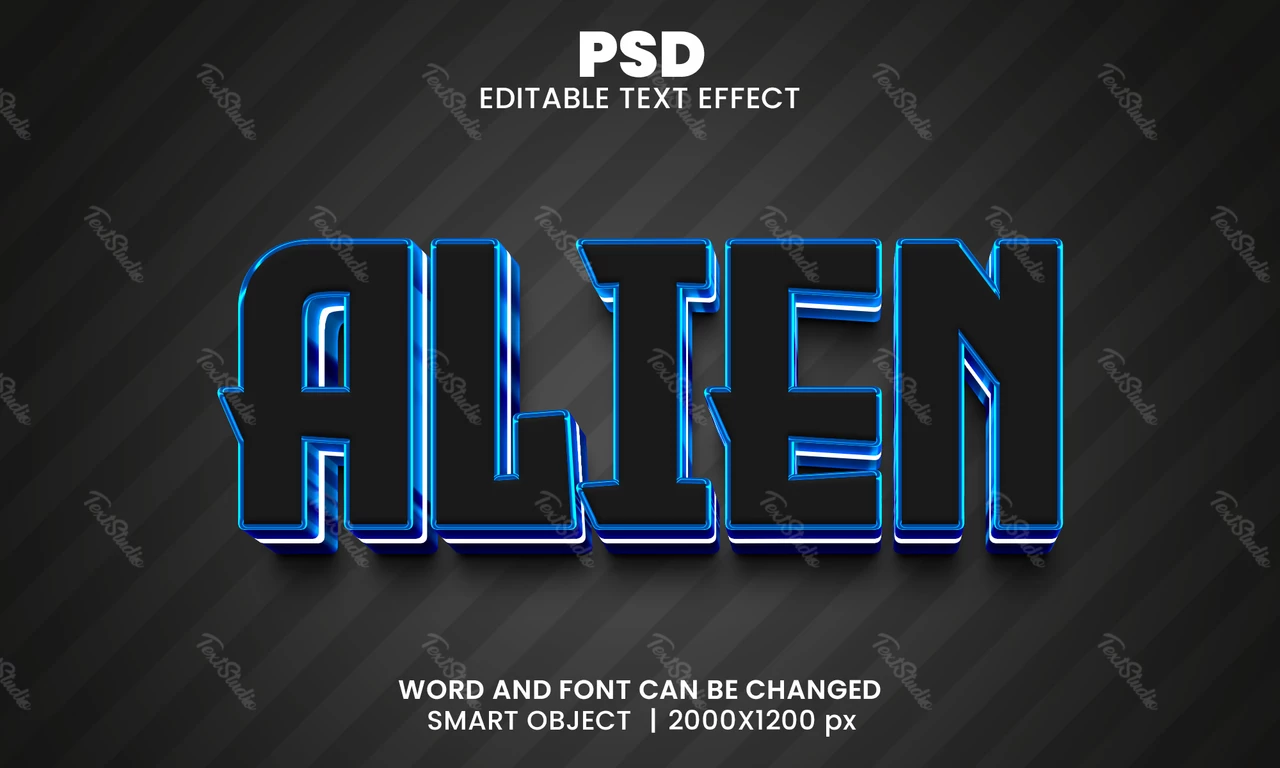 Alien 3D Text Effect