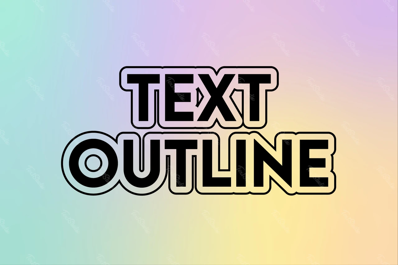Fundo pastel desfocado e contorno de texto