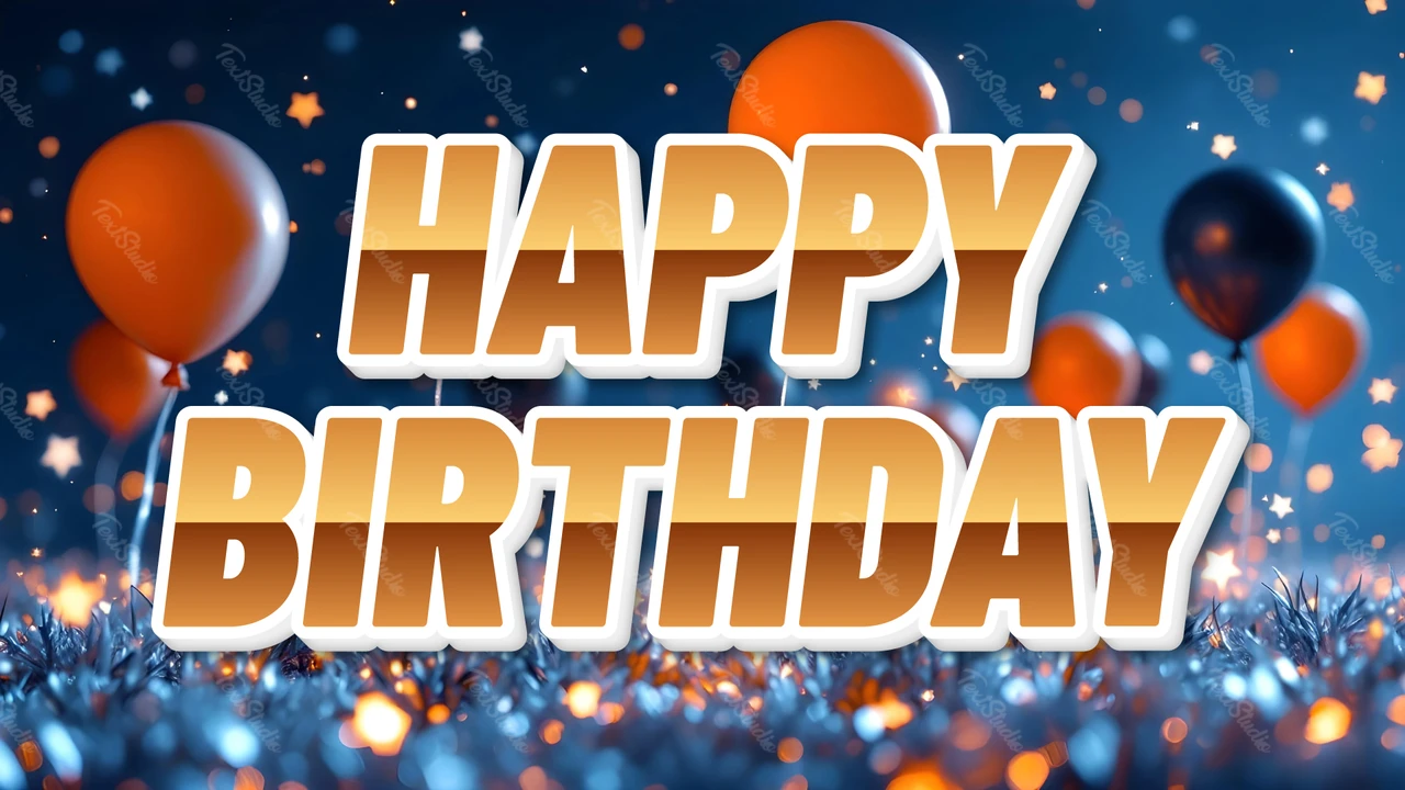 Efecto de texto 3D de feliz cumpleaños dorado
