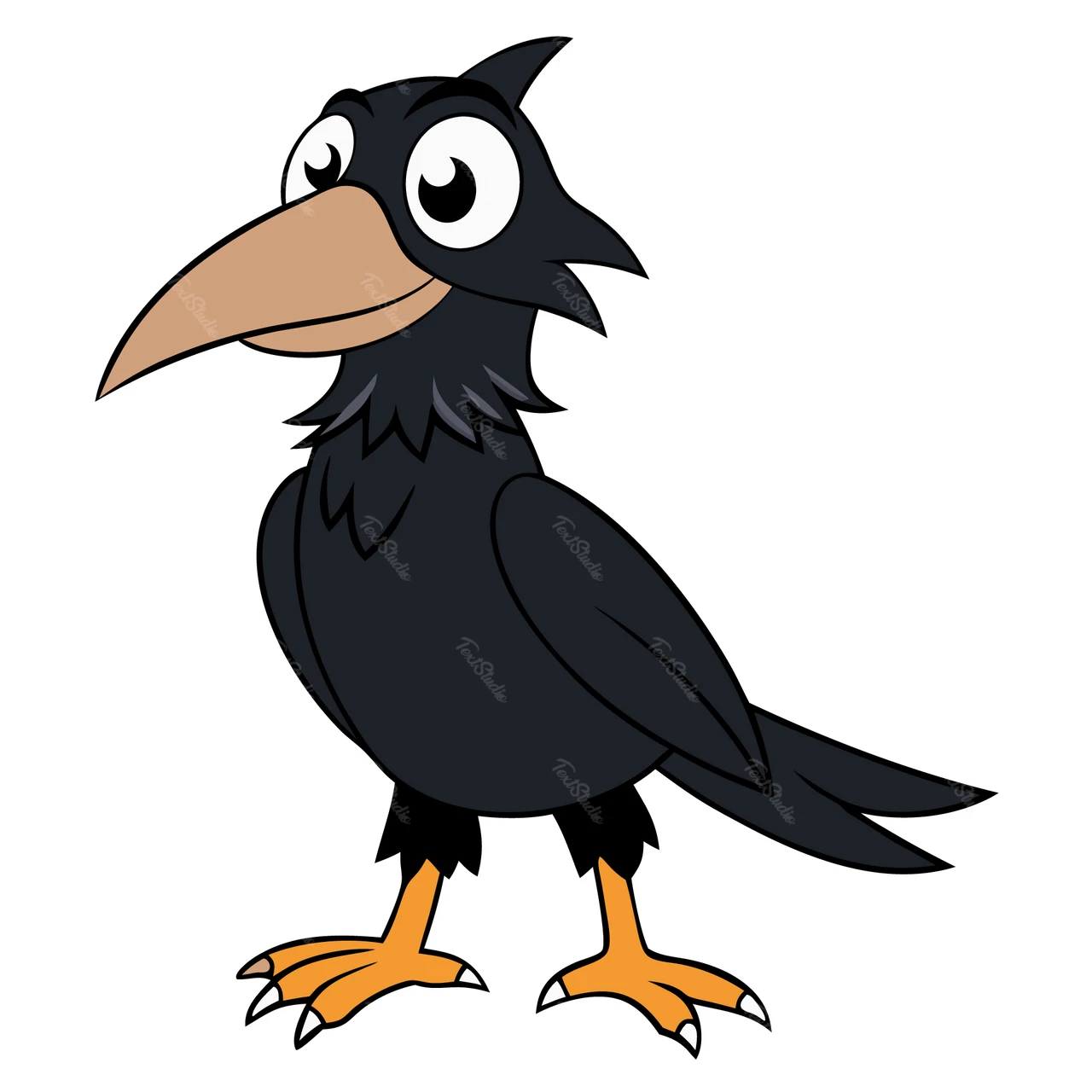 Caricatura de un pájaro negro