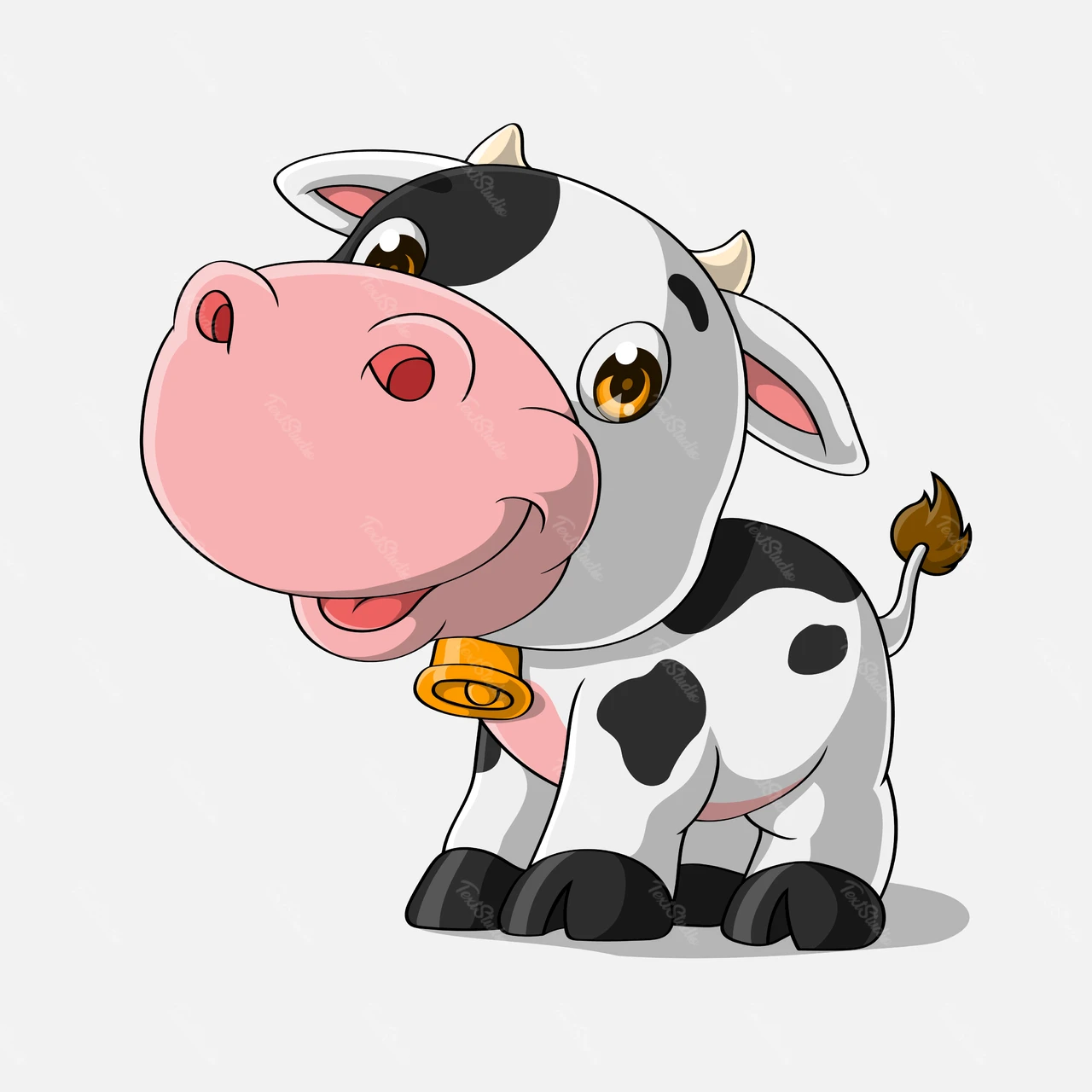 Nette Cartoon-Stil Kuh Illustration