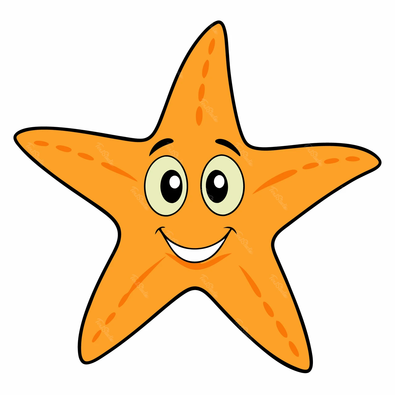 Cartoon Starfish Character Illustration