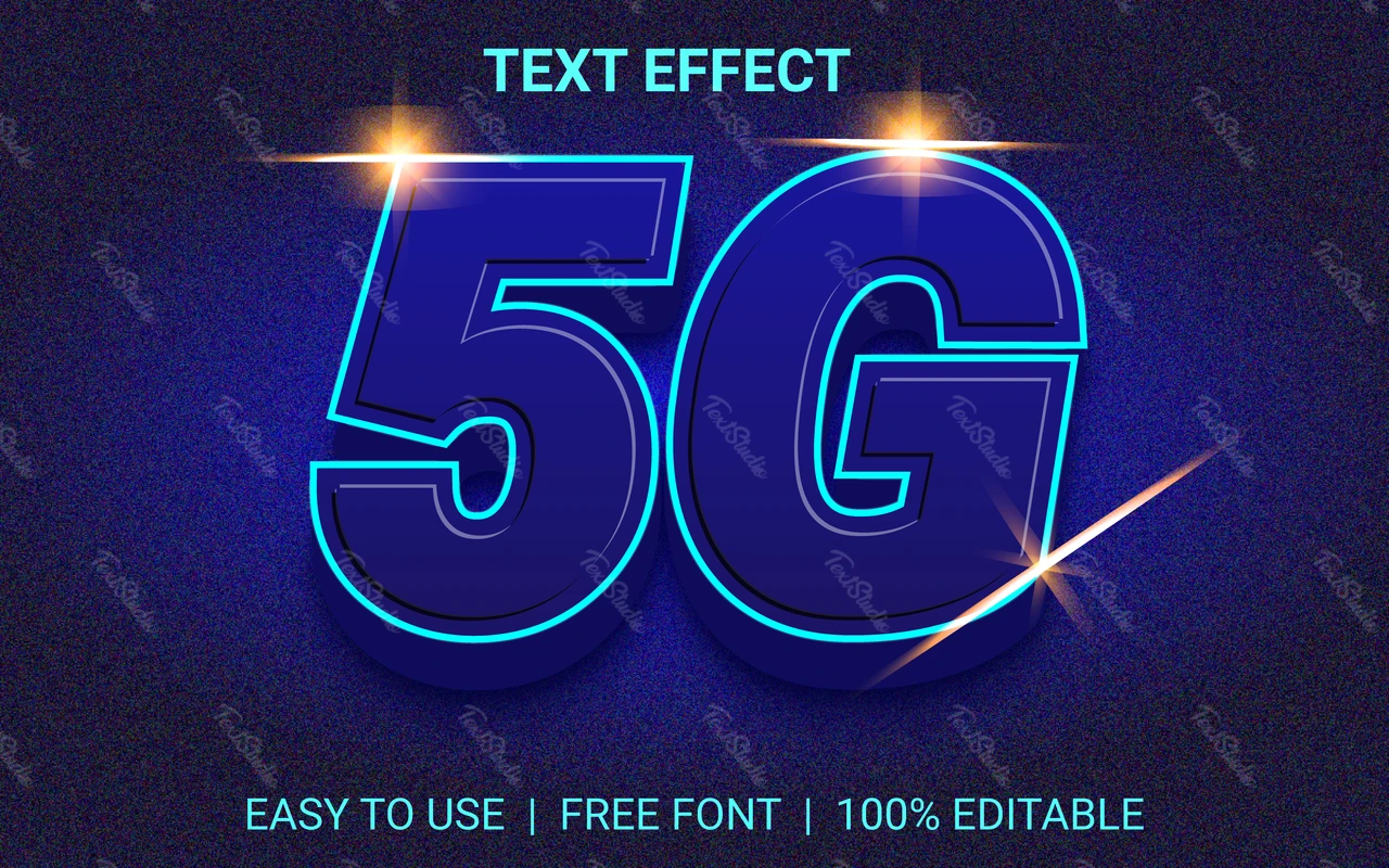 5g mobile text effect