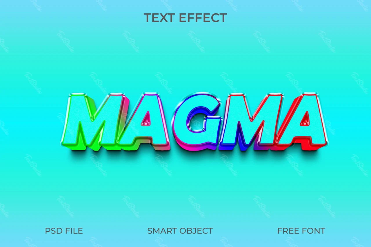 3d kleurrijk magma teksteffect