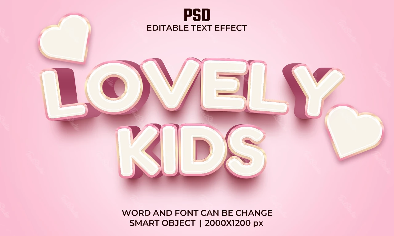 Efecto de texto 3d para niños