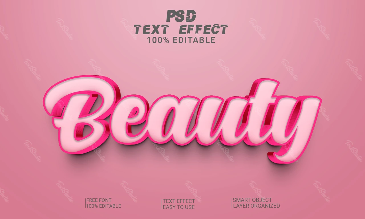 Beauty queen 3d font style effect