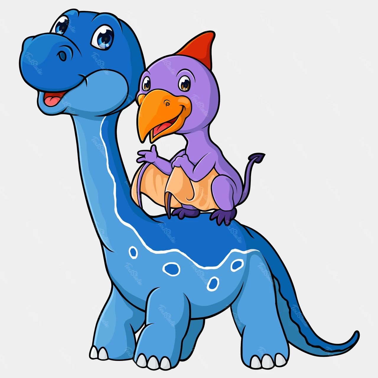 Bunte Cartoon Dinosaurier Illustration