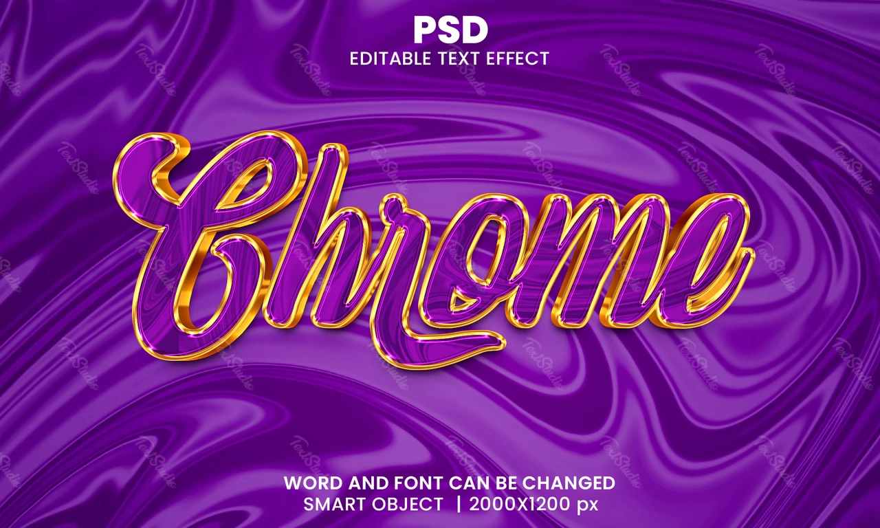 Chrome Purple Silk Text Effect