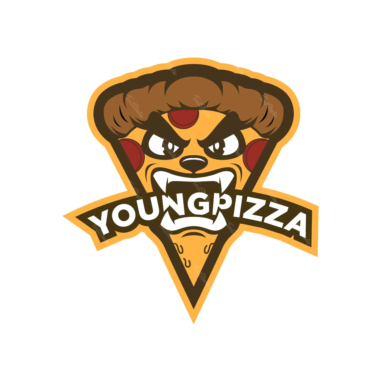 Logo mascotte per un giovane marchio di pizza