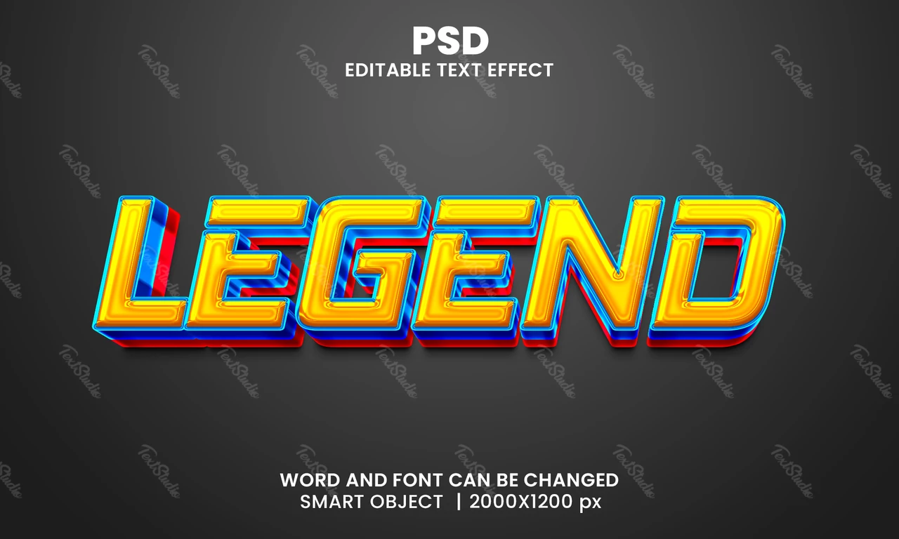 Glaslegende 3d teksteffect