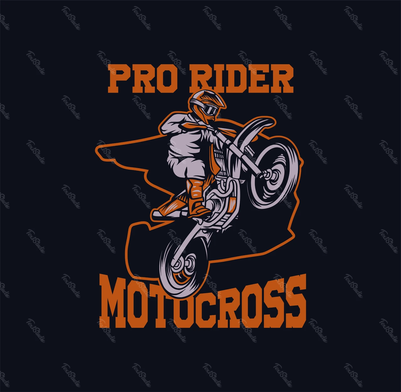 モトクロスライダーのヴィンテージイラスト