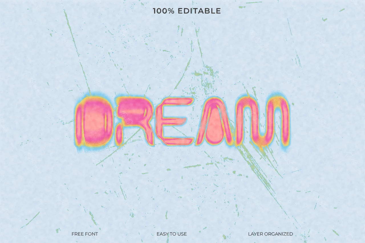 Futuristic Dream Pink Thermal Font Style Text Effect