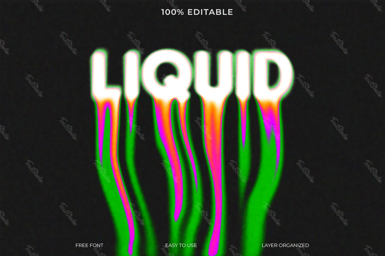 Liquid Font Style Text Effect