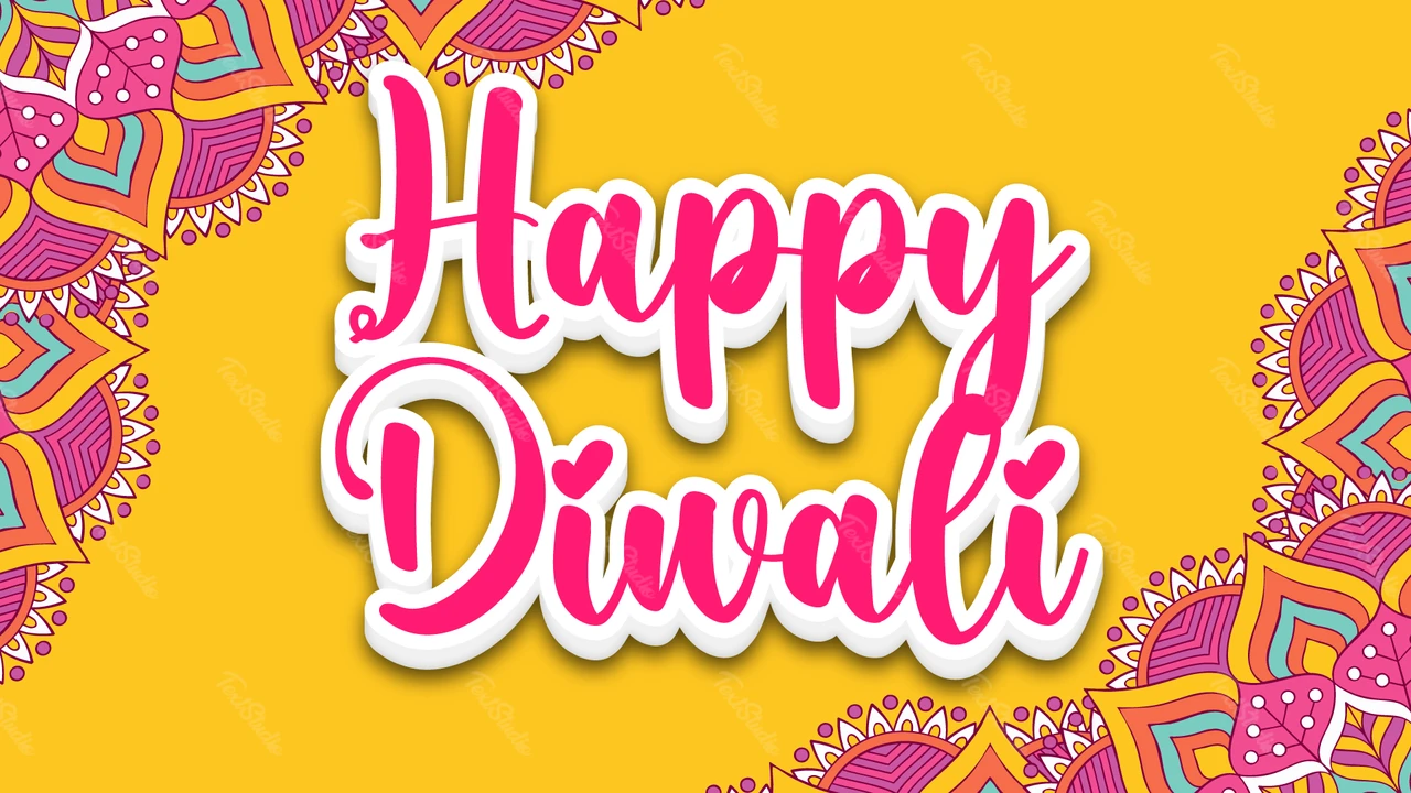 Efeito de texto "Happy diwali