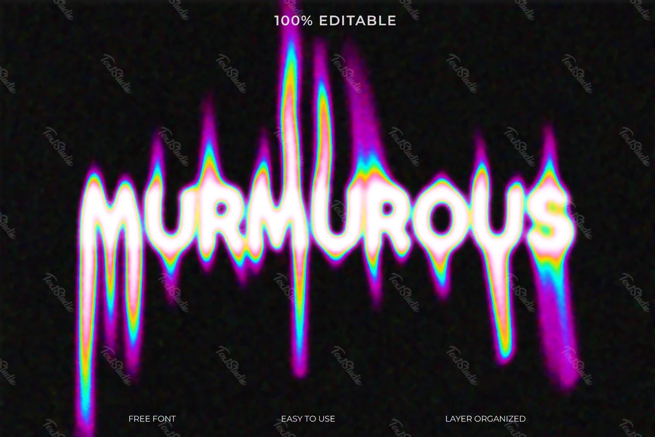 Efecto de texto con estilo de fuente Murmurous