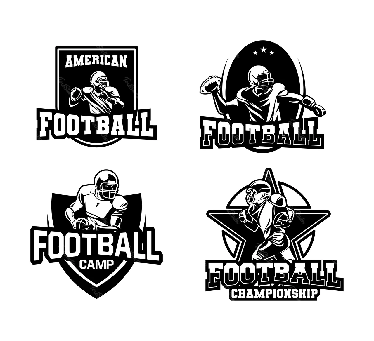 Vintage Football Logo Set
