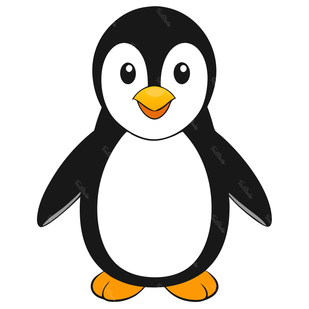 Cute Cartoon Penguin Character Illustration