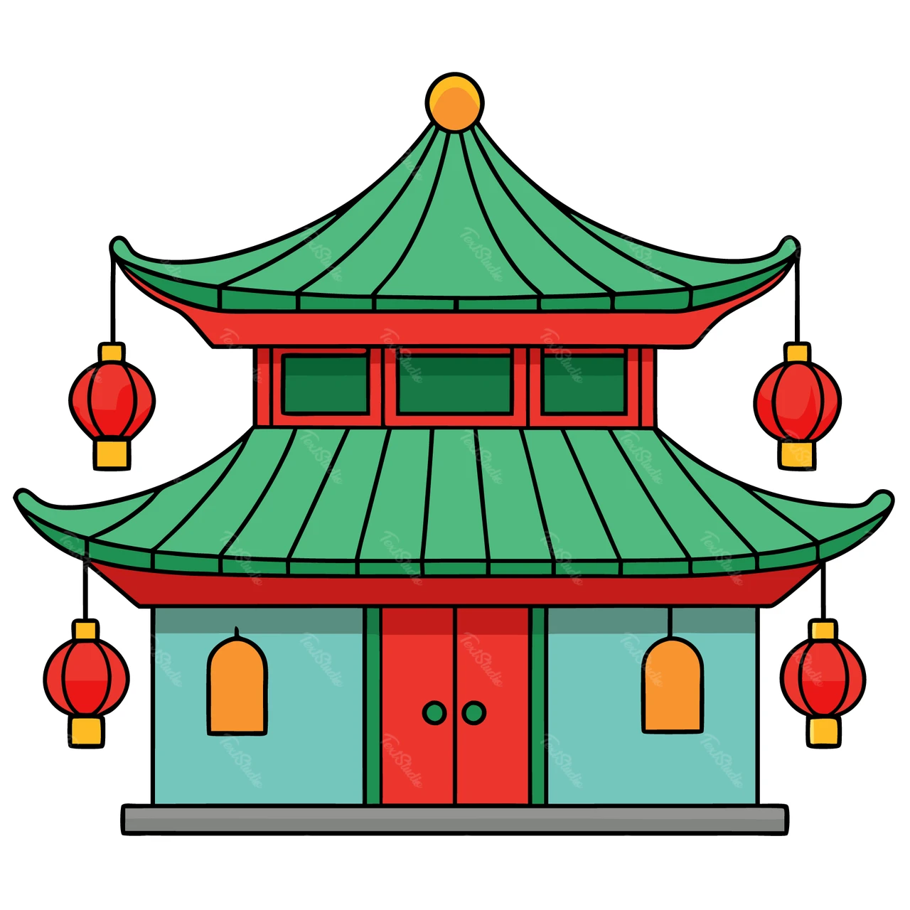 アジアの伝統的な塔のイラスト