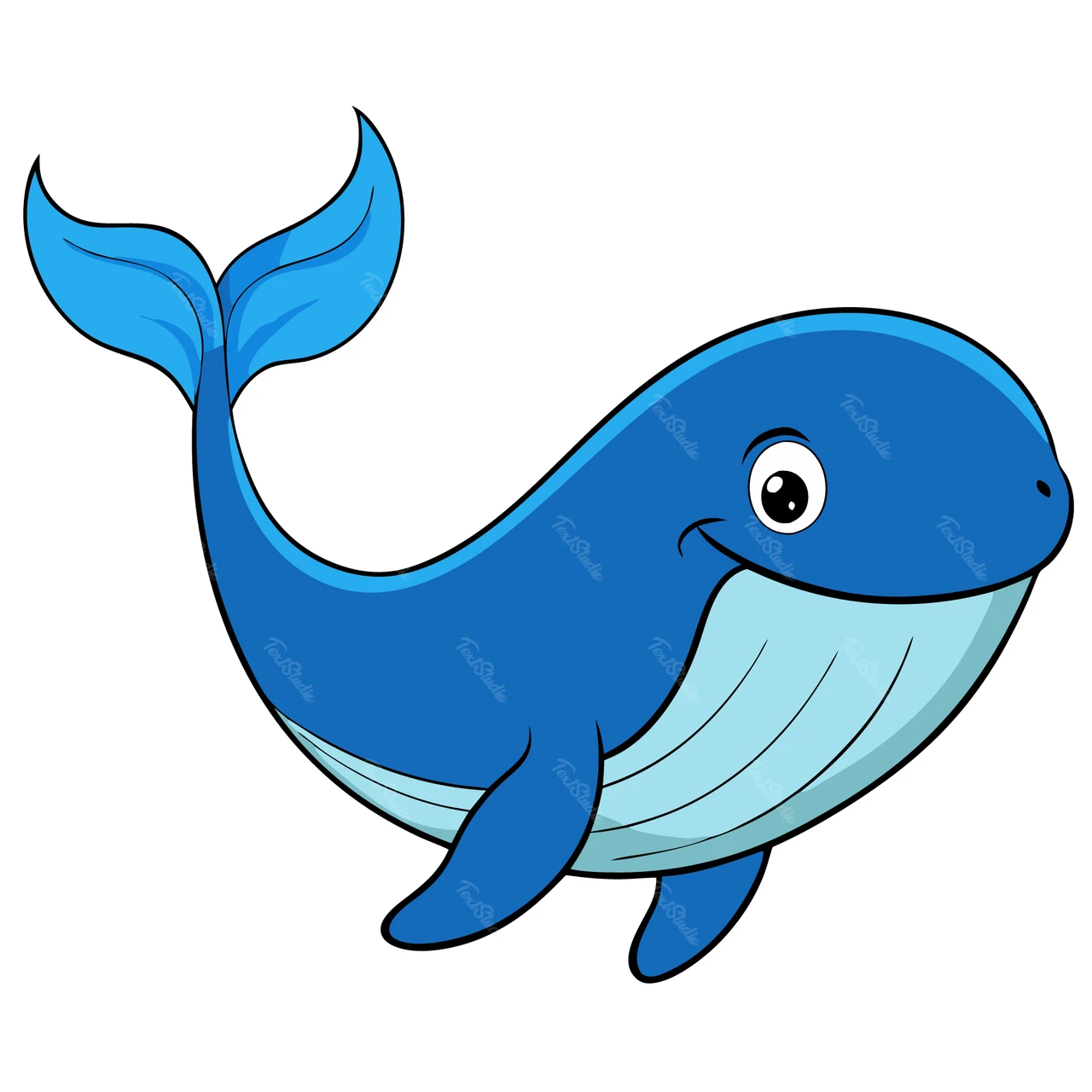 Cartoon-Stil Blauwal Illustration