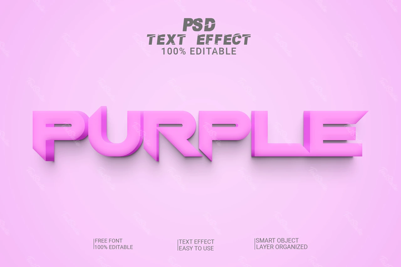 Purple Monochromatic Sharpen Letters Font Style Effect