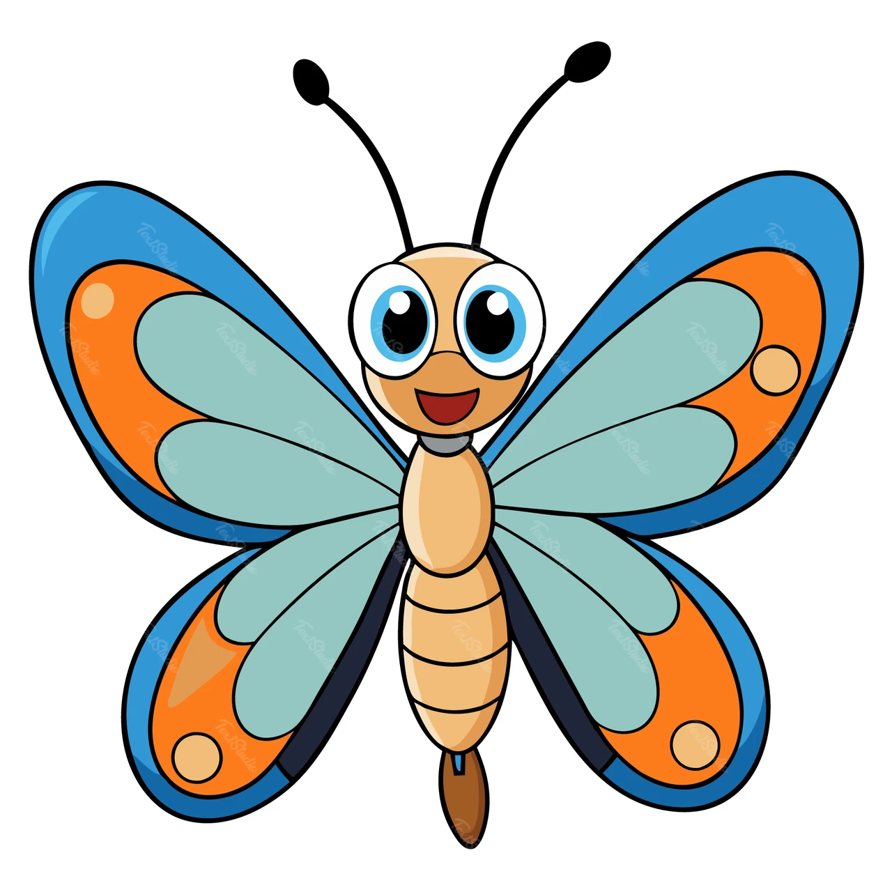 Mariposa de dibujos animados