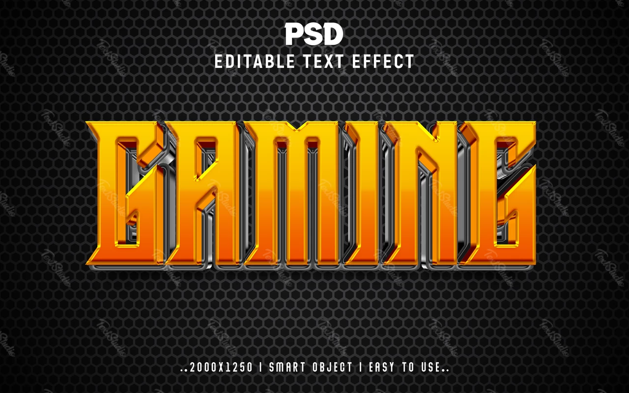 Gaming deportes mma dorado 3d efecto de texto