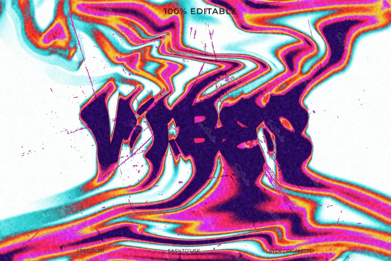 Vibes graffiti abstracto wisps estilo de fuente efecto de texto