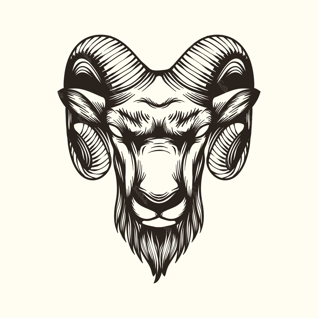 Vintage Hand-Drawn Ram Illustration