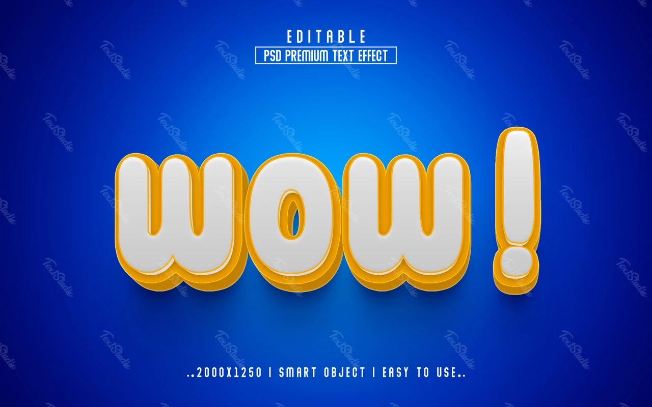 Wauw! 3D cartoon tekst effect