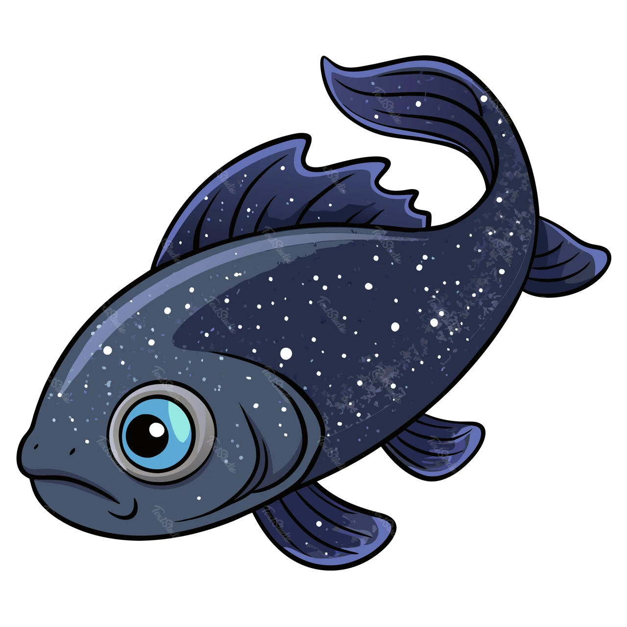 漫画の星のような魚のイラスト