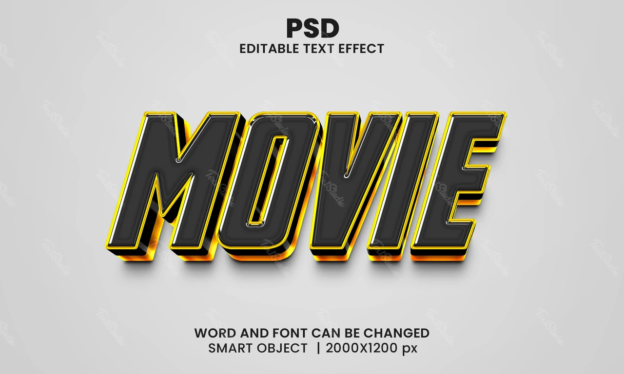 Película de acción super héroe 3d efecto de texto