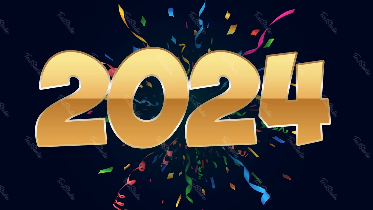 Fuente de feliz año nuevo