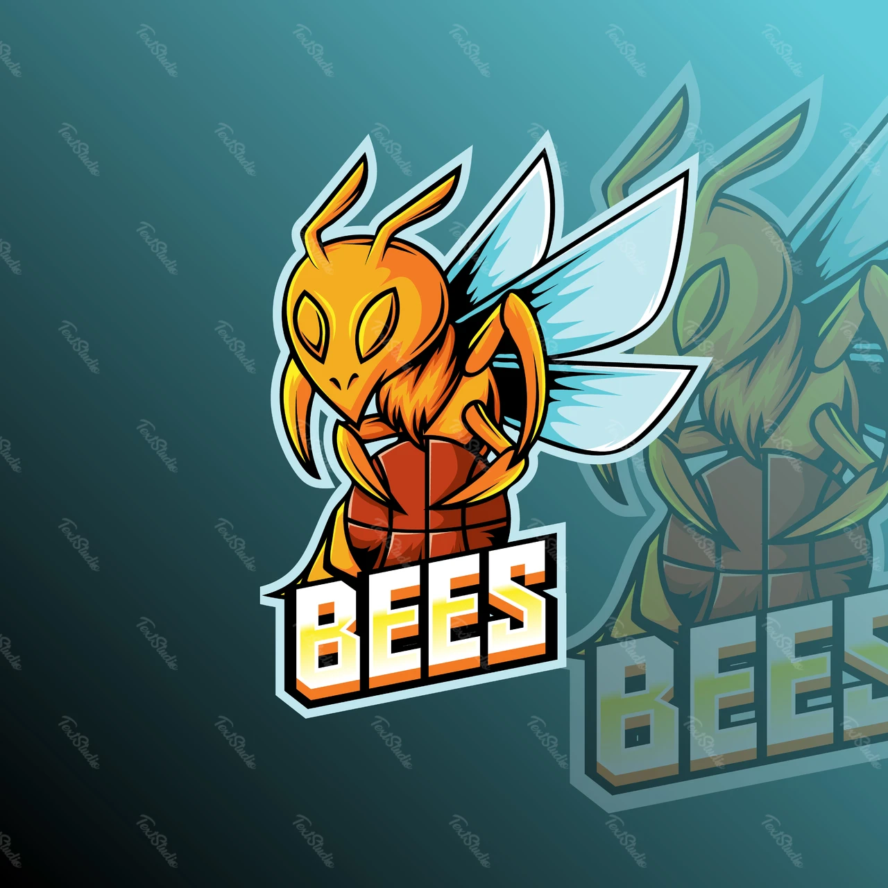 Design do logotipo do mascote com uma abelha