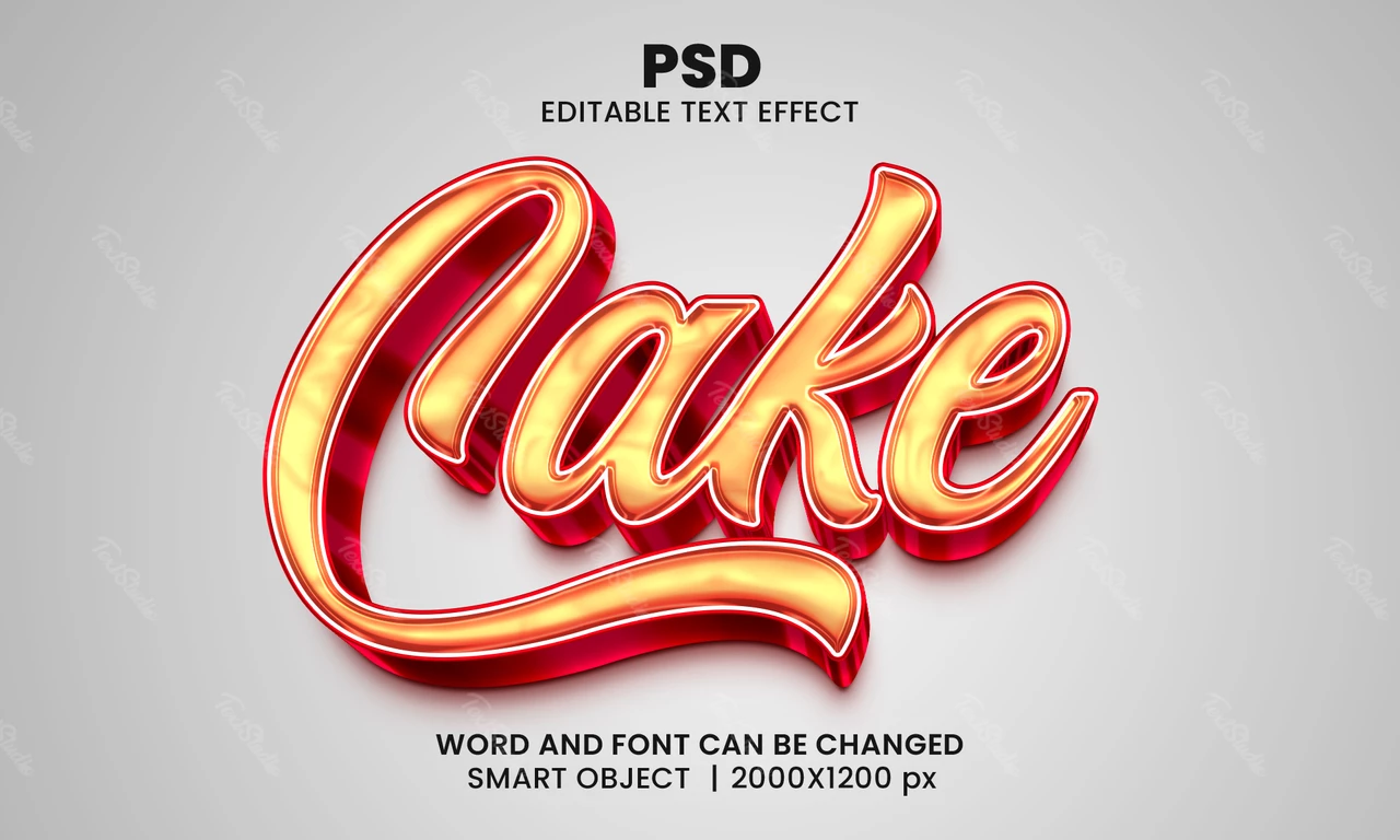 Cake Lava Crystal 3D Text Effect