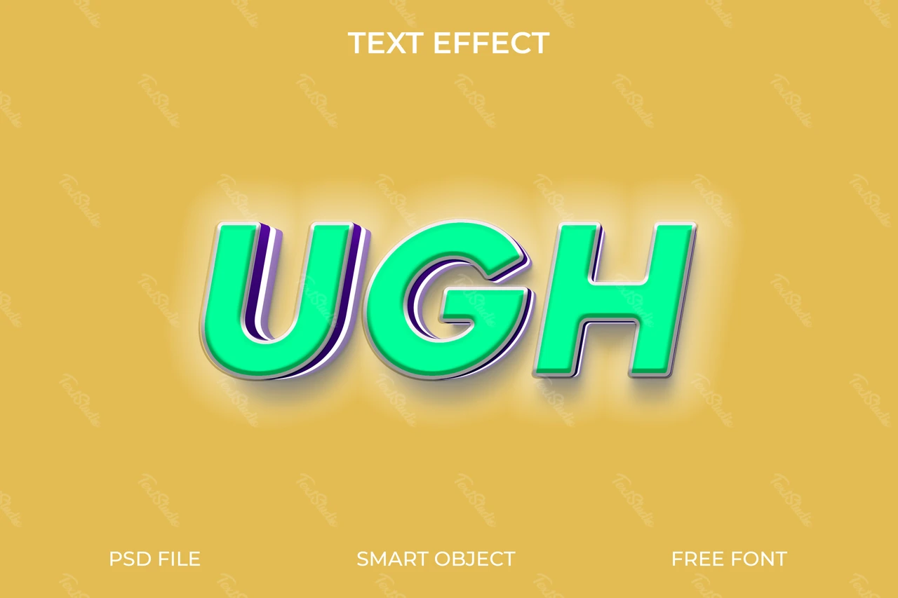3d-neon-text-effekt mit schatten