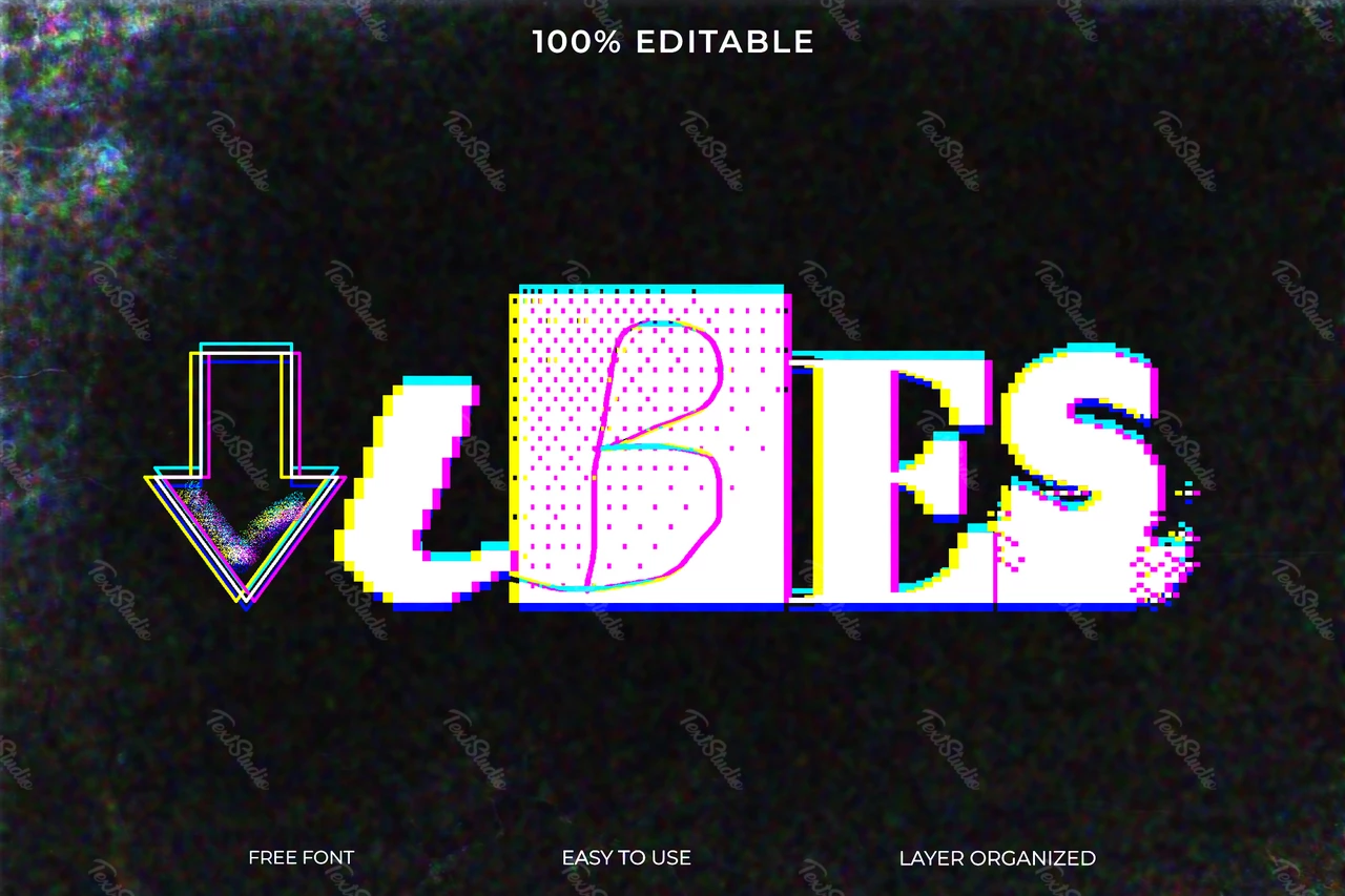 Efecto de texto con estilo de fuente Vibes