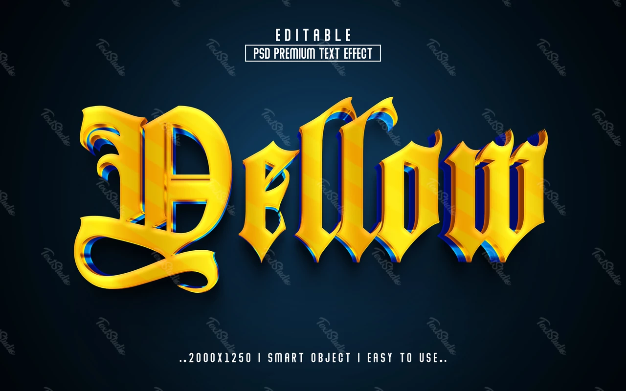Efecto de texto pirata amarillo