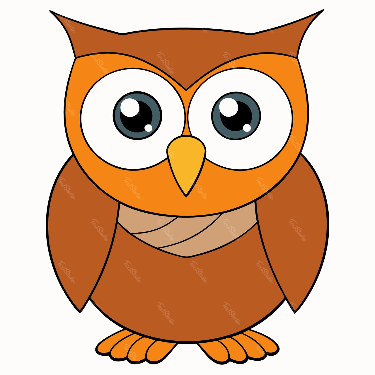 Иллюстрация совы в мультяшном стиле