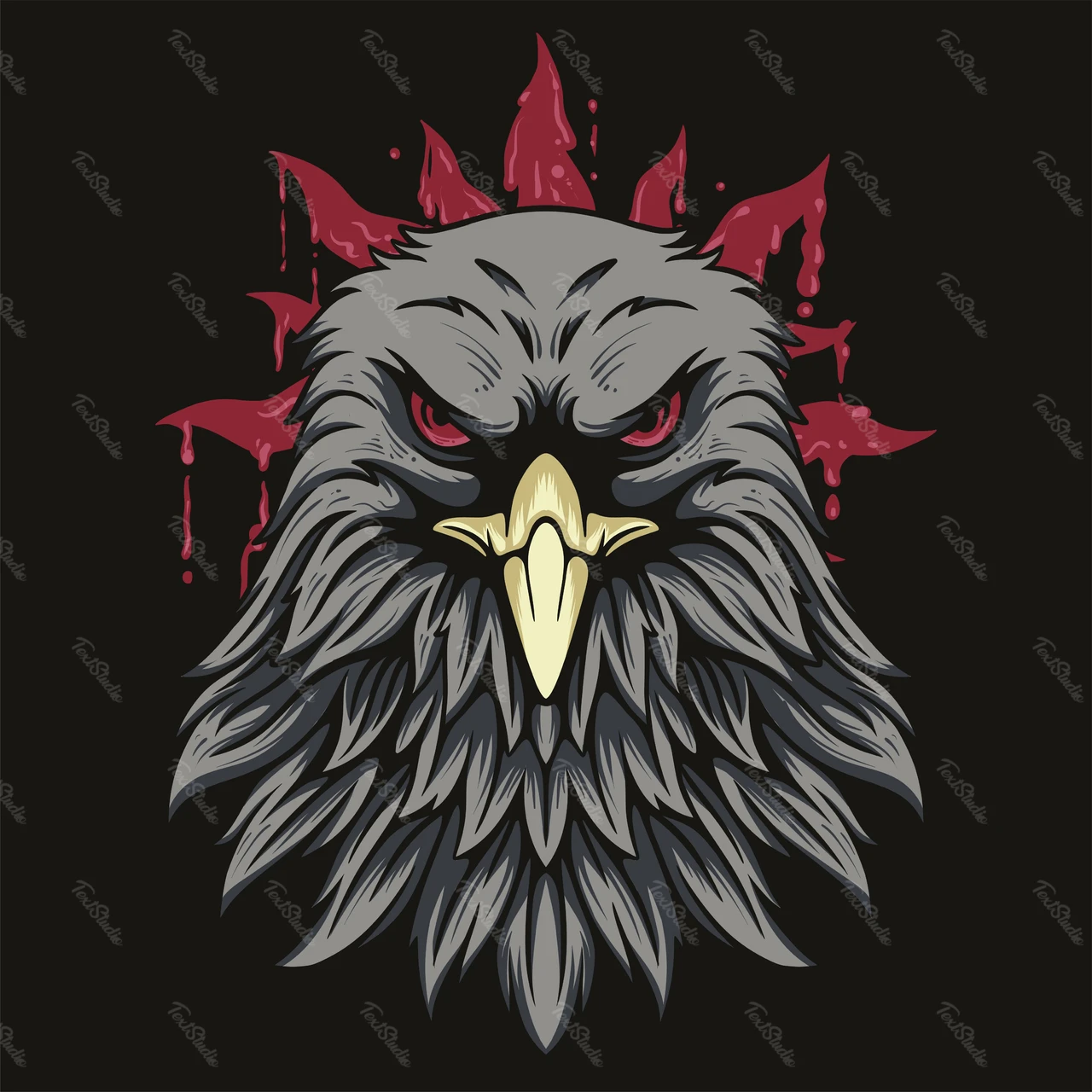 Dark Grunge Eagle Emblem Design