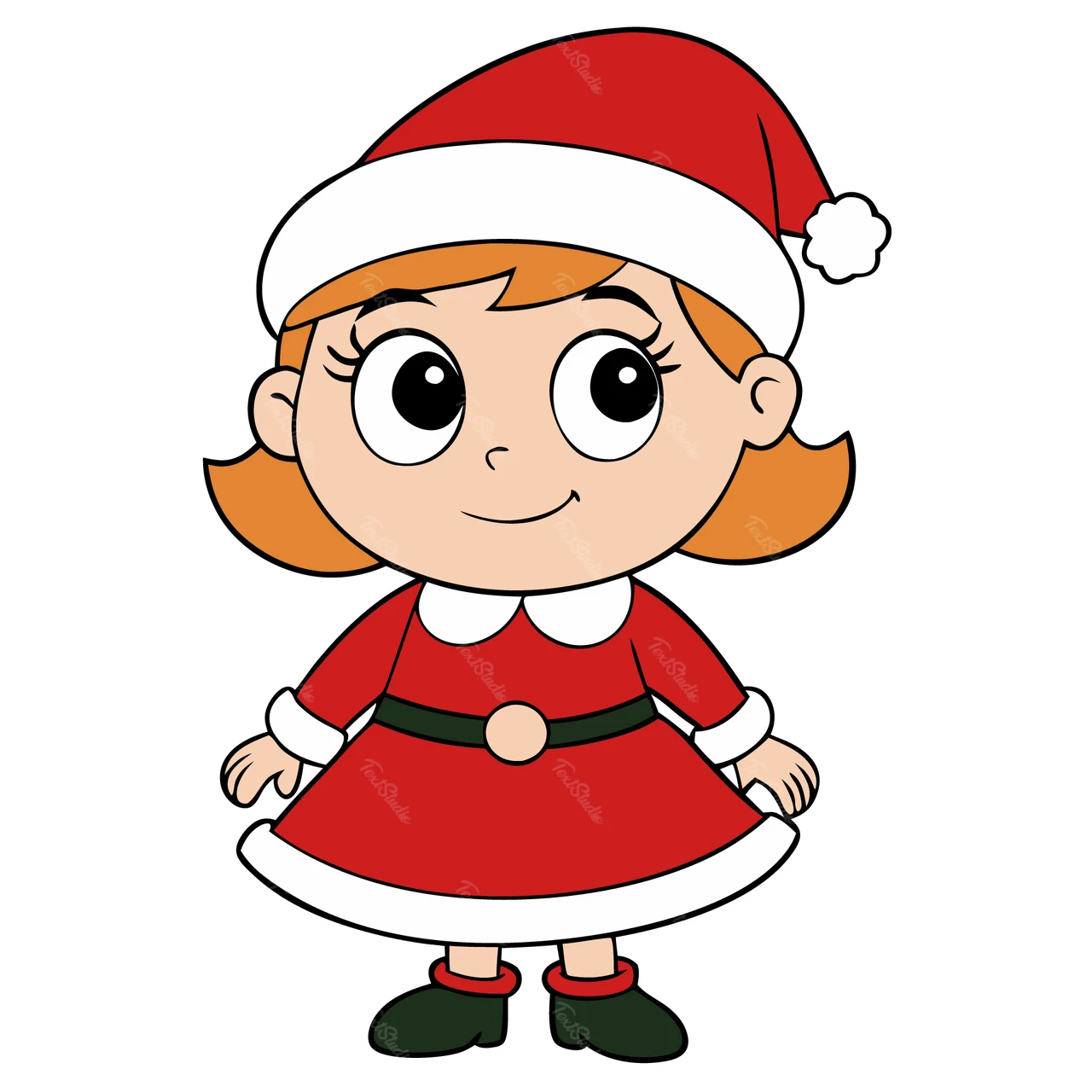Ilustración de un personaje navideño de dibujos animados