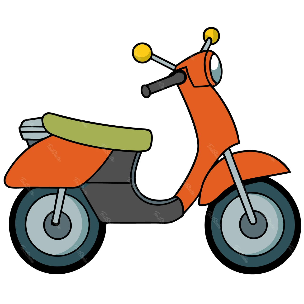 Flat Style Scooter Illustration