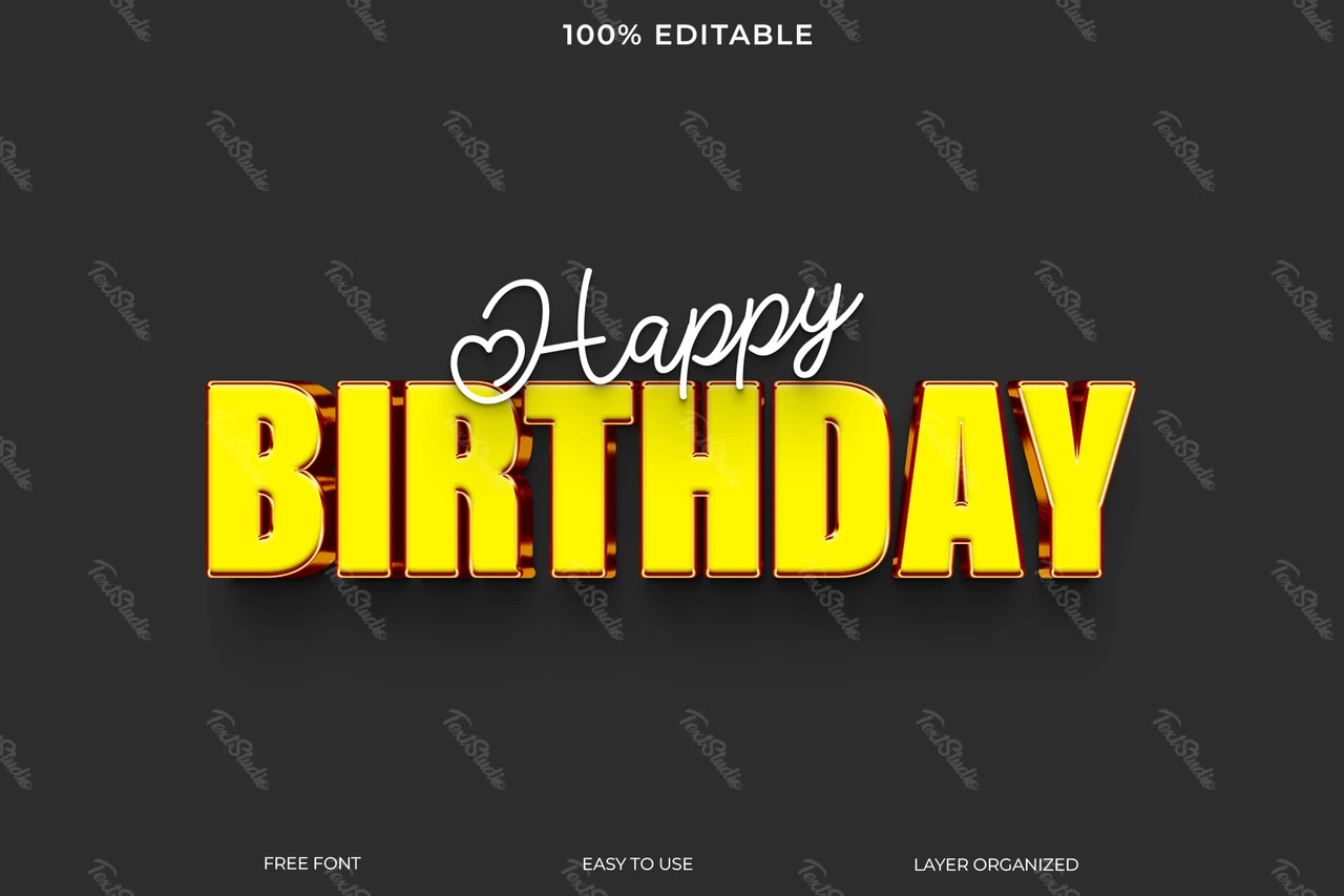Happy Birthday Text Style Effect