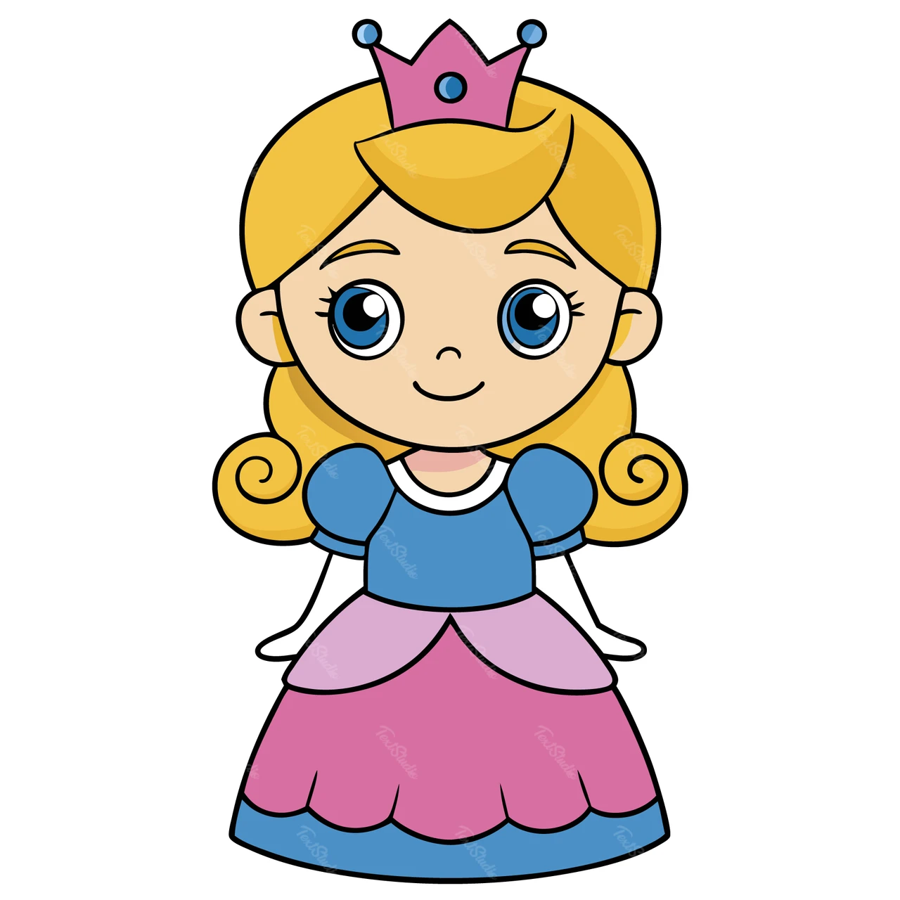 Desenho de personagem de princesa de desenho animado