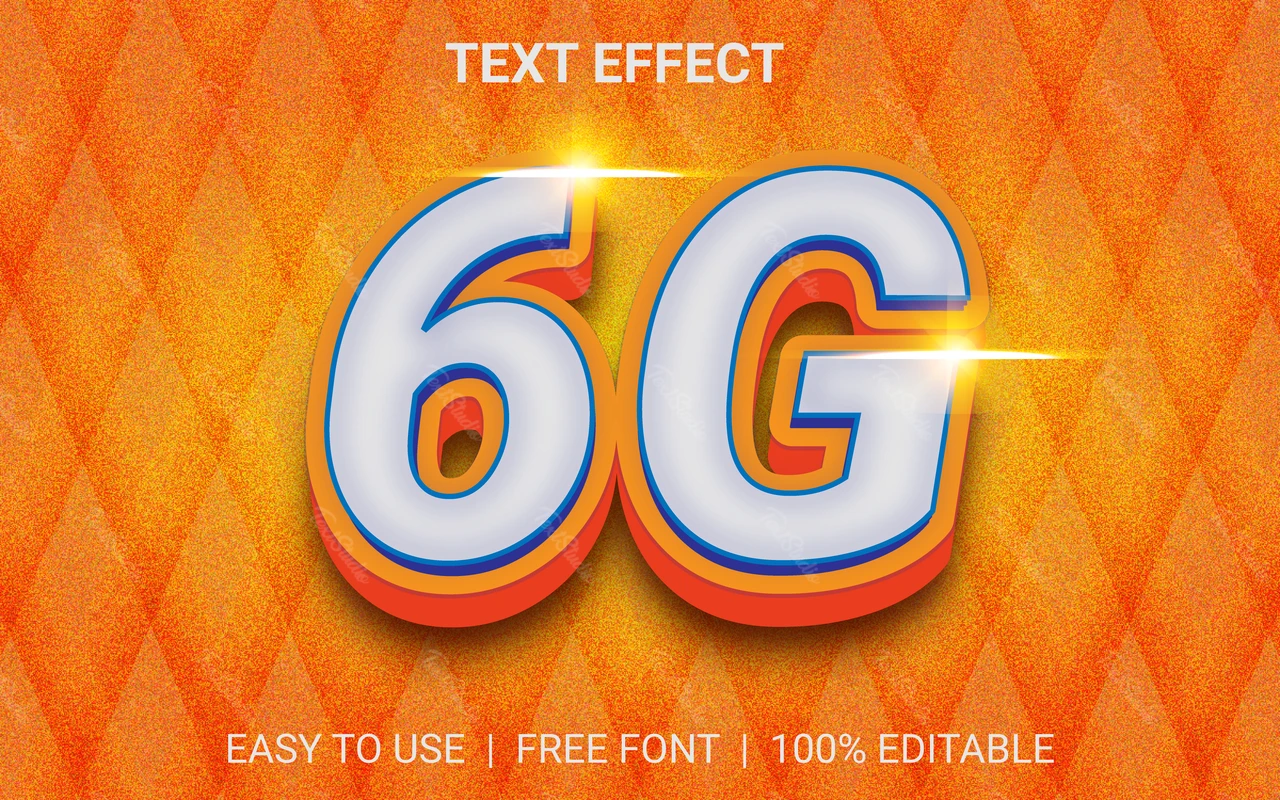 6g mobile text effect