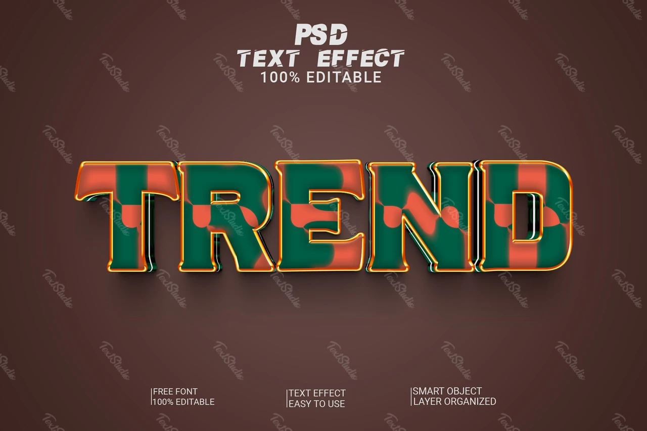Tendencia ejército 3d efecto de texto